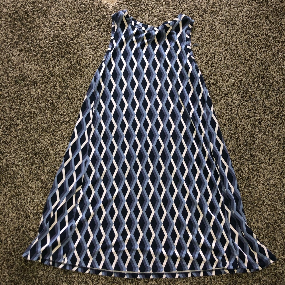 Blue and white dress
